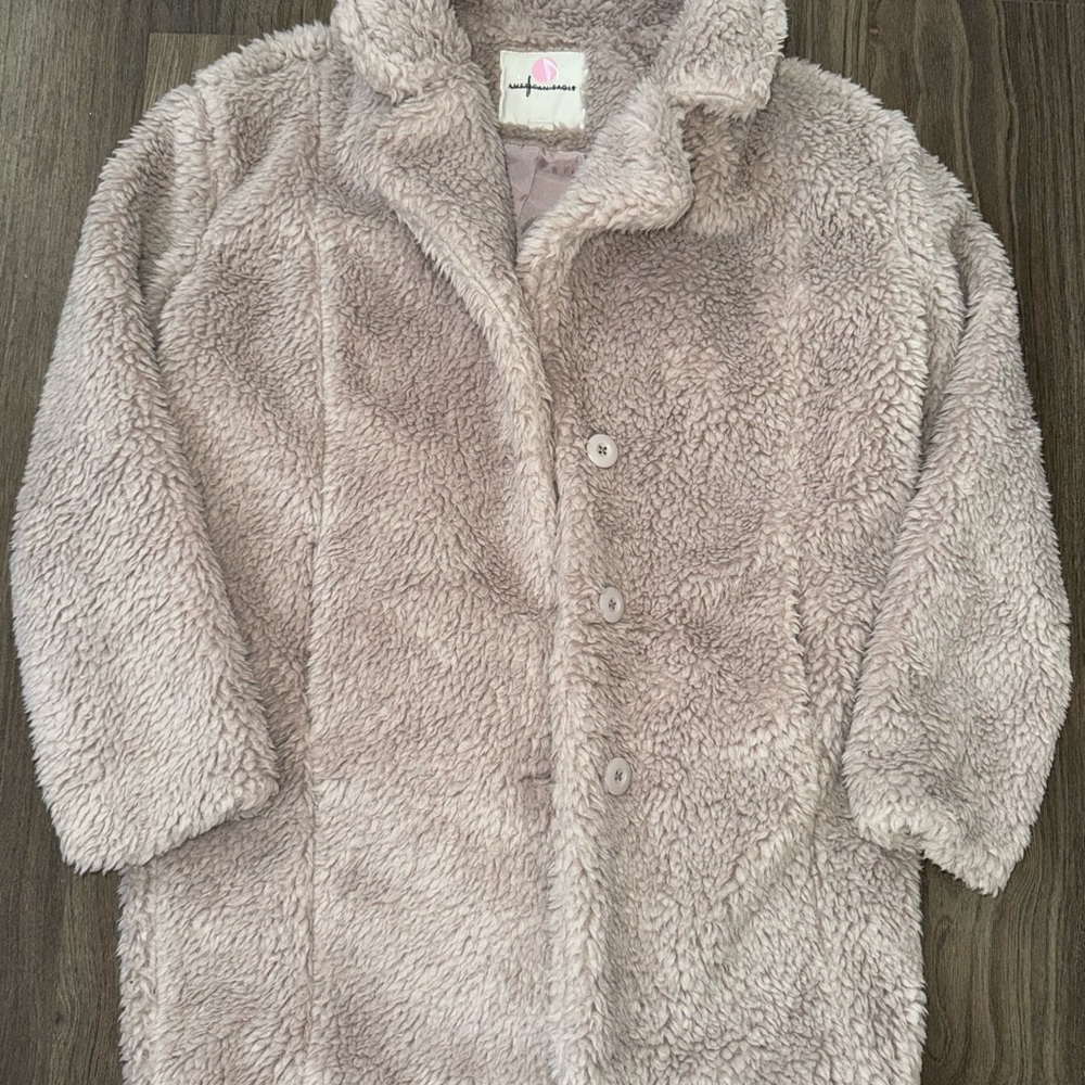 American Eagle Outfitters Plush Teddy Jacket - Light Lavender